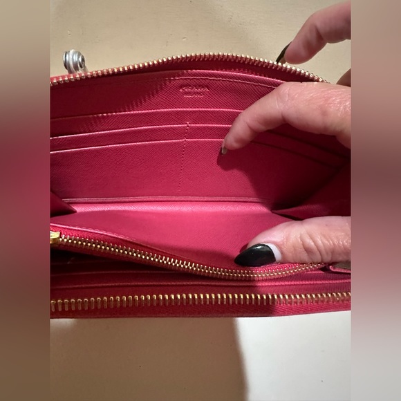 Prada Pink Saffiano Long Zip Wallet - Picture 5 of 13